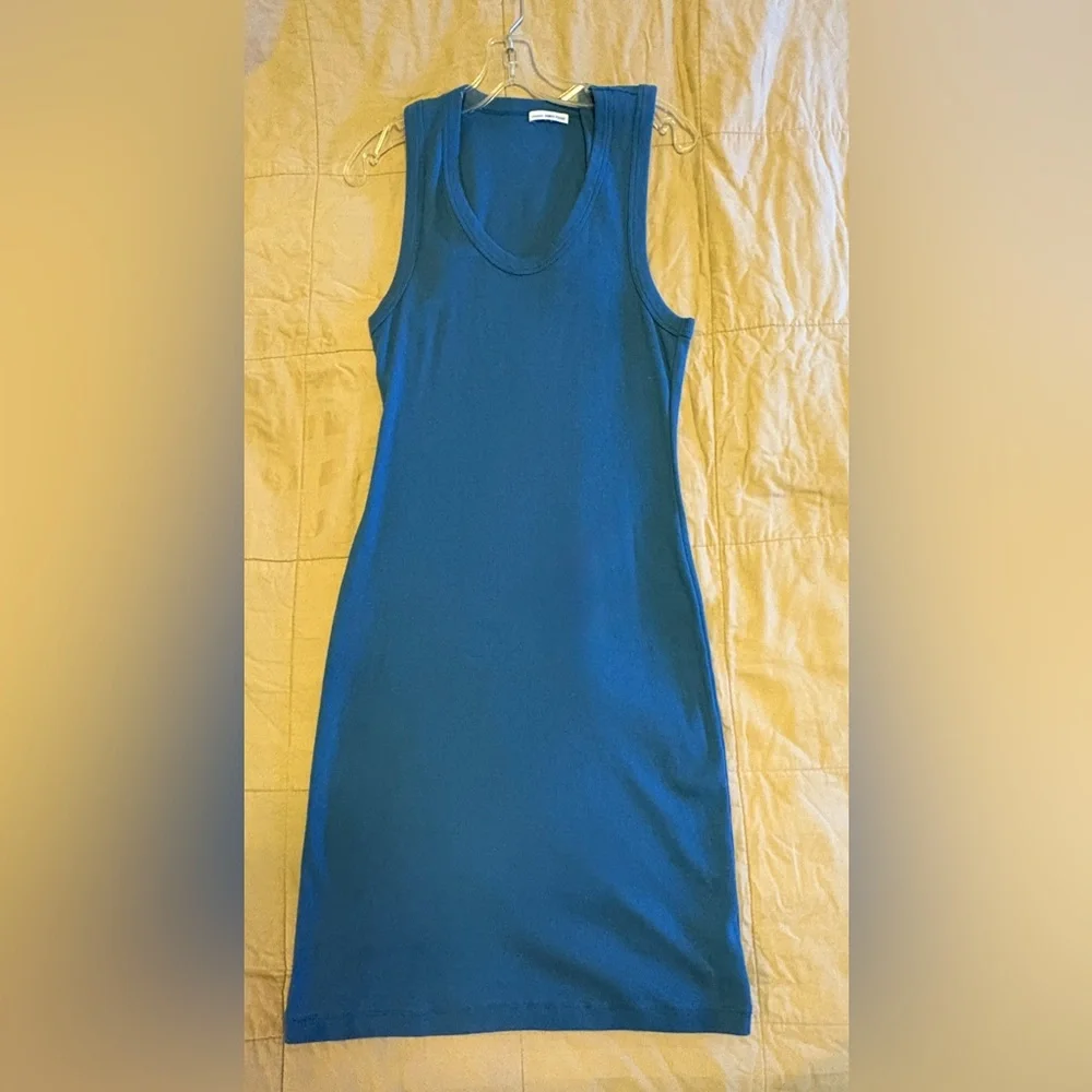 Cornflower blue 100% cotton James Perse tank dress. Never worn. Fits 8 or 10. - Picture 2 of 7